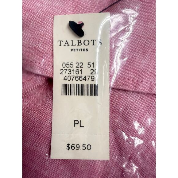 Talbots Dahlia Pink Linen Shirt PL (Petite Large) NWT - Picture 4 of 5
